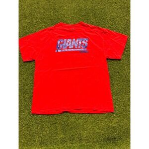 Team Apparel T-Shirt Unisex 2XL Red‎ NFL New York Giants Footballs Short Sleeve
